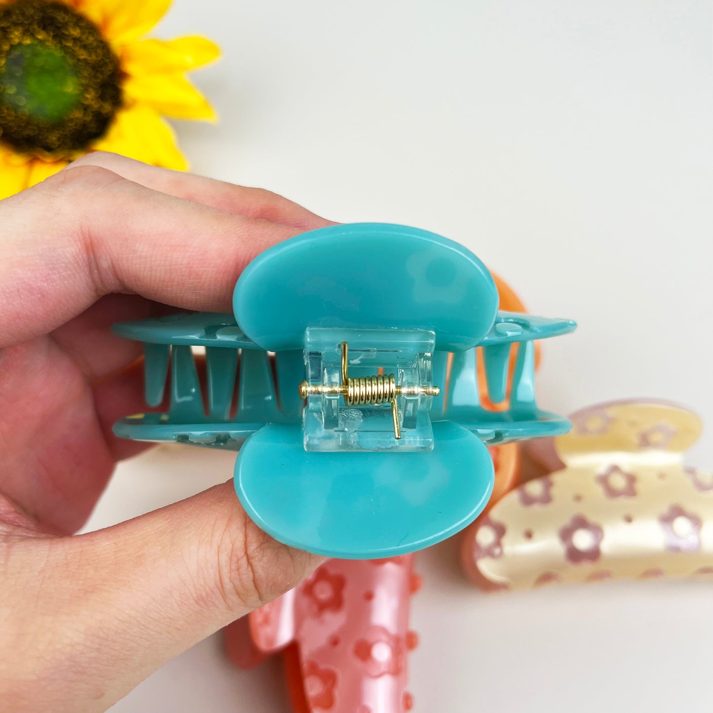 Flower hair clips pumpkin claw clip