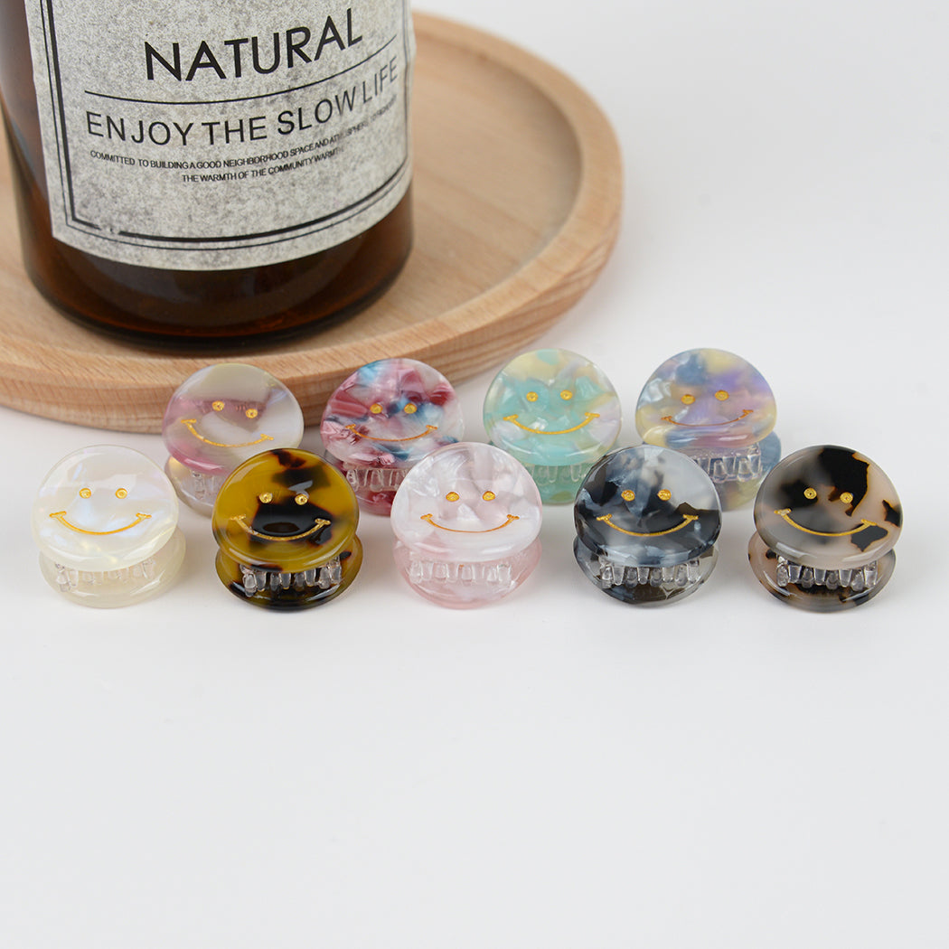 Acetate Cute Smiley Face Small Jaw Mini Hair Clip