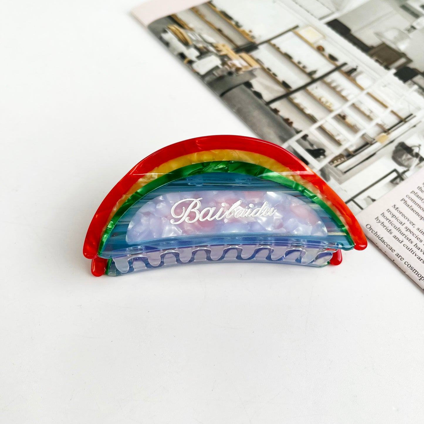 Acetate Rainbow Claw Clip Half Round Hair Clips