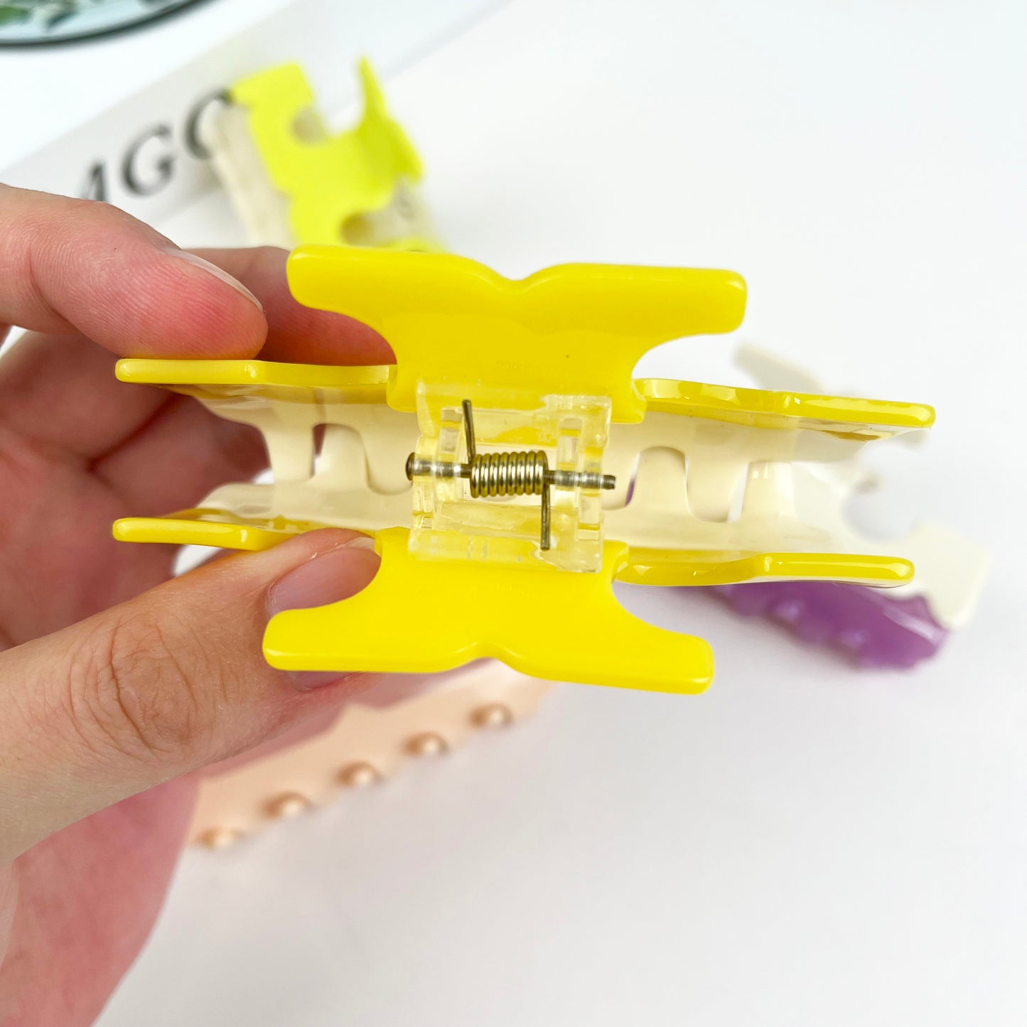 Two-color hair clips rectangular claw clip