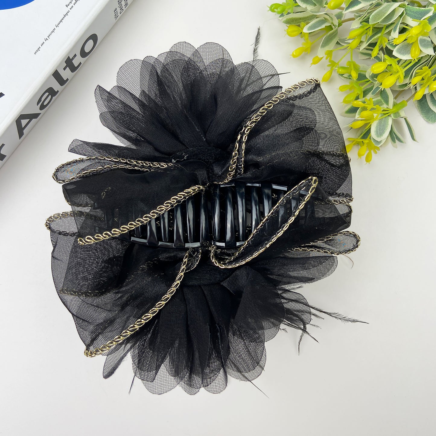 Cloud Sequin Seersucker Hair Clip