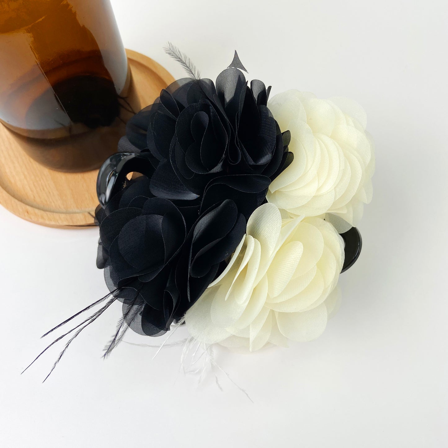 Flower Feather Hair Clip