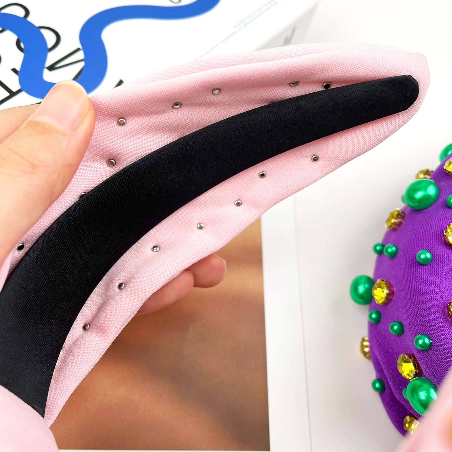 Valentine's day diamond-encrusted headband pearl headband