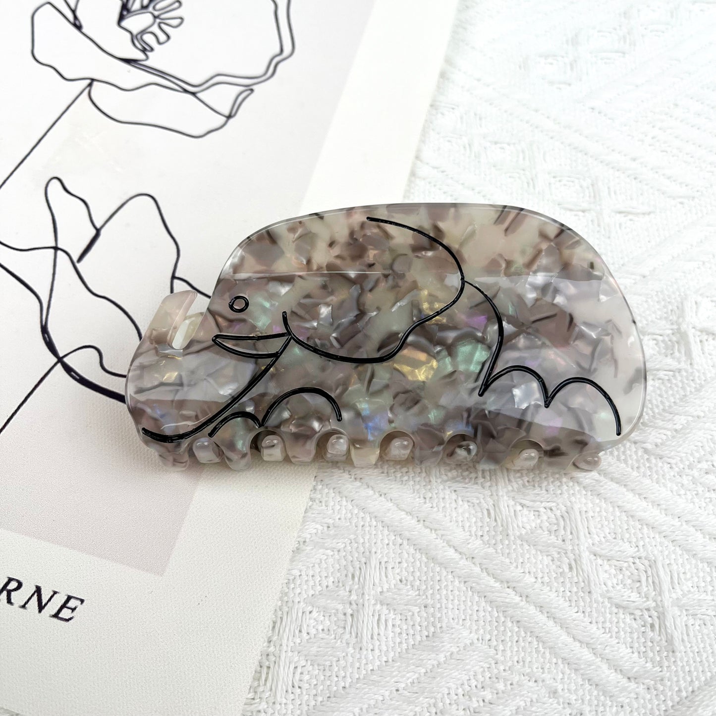 Acetate Elephant Hair Clips Cartoon Animal Claw Clip