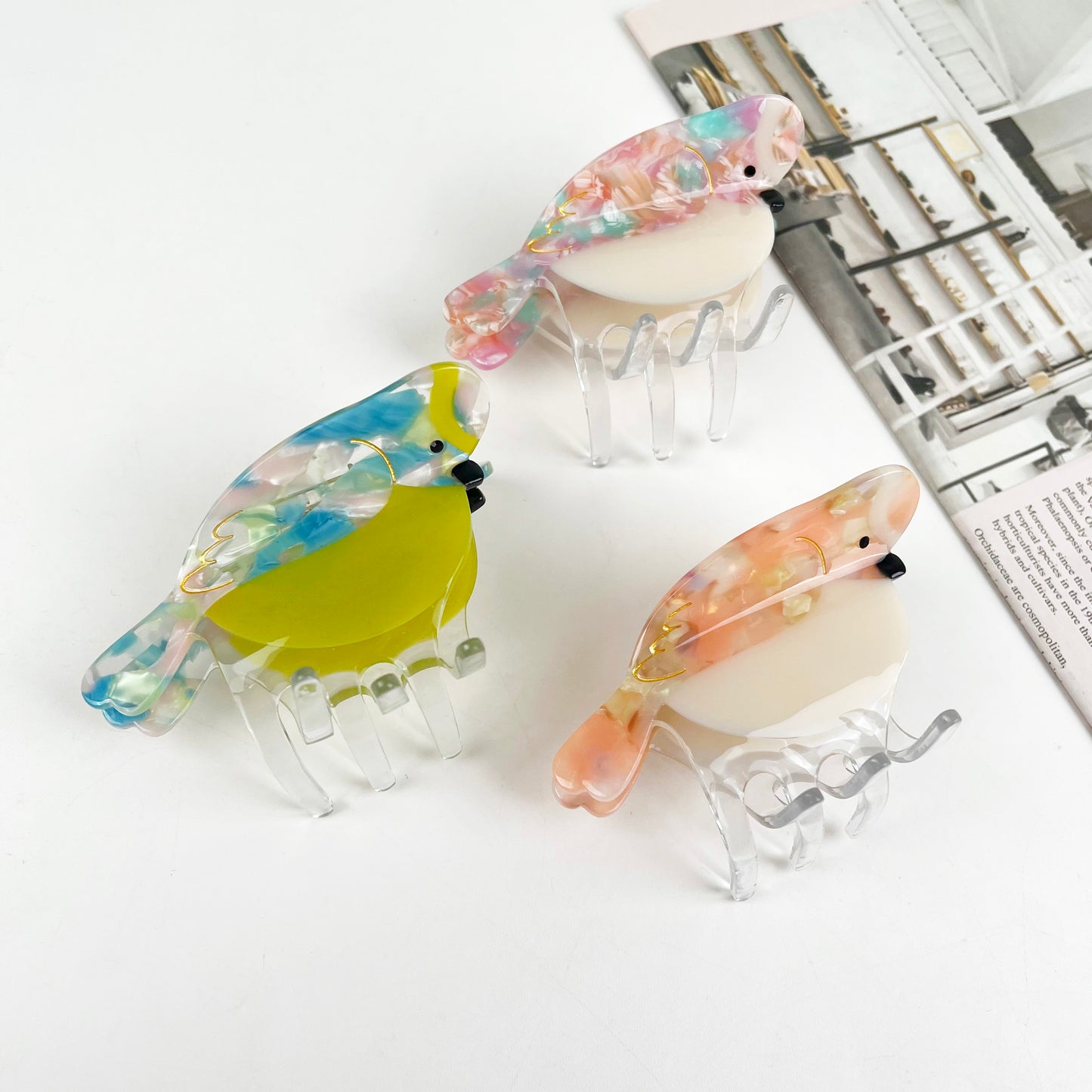 Acetate Parrot Claw Clip Animal Hair Clips