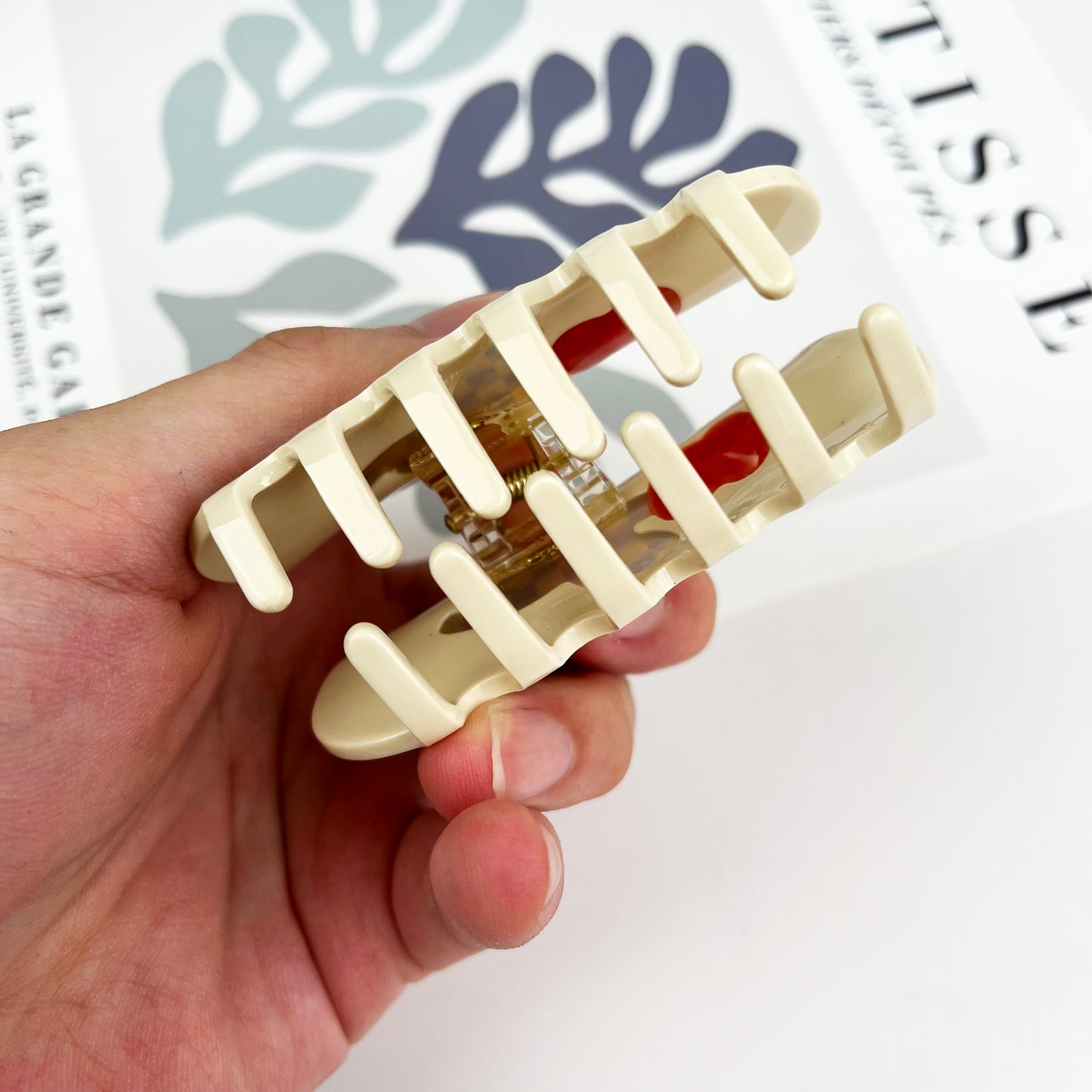 Rose hair clips elegant oval claw clip