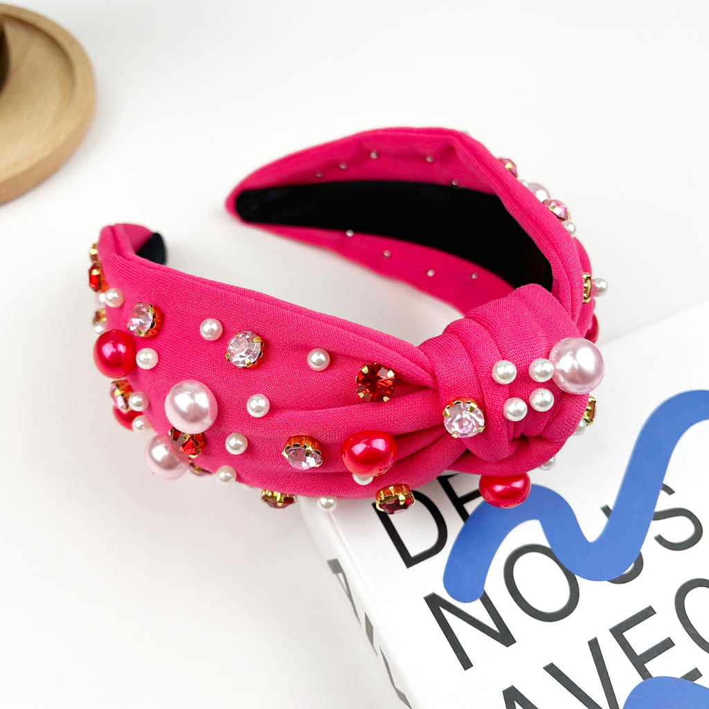 Valentine's day diamond-encrusted headband pearl headband