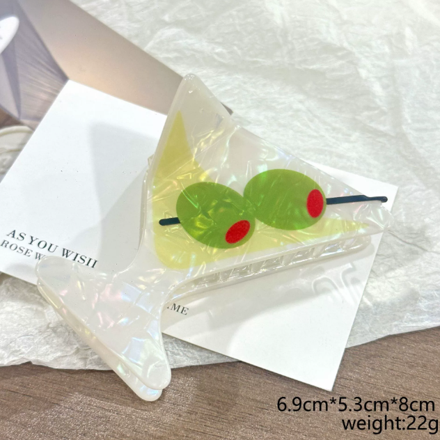 Cocktail Grip Summer Beach Lemon Large Head Shark Clip