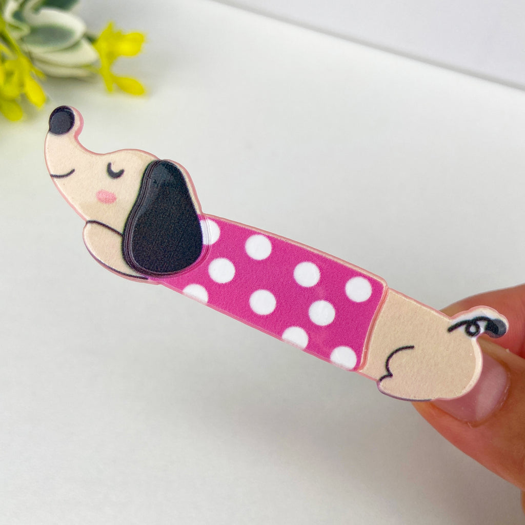 Cute Cartoon Colorful Dachshund Duckbill Clip