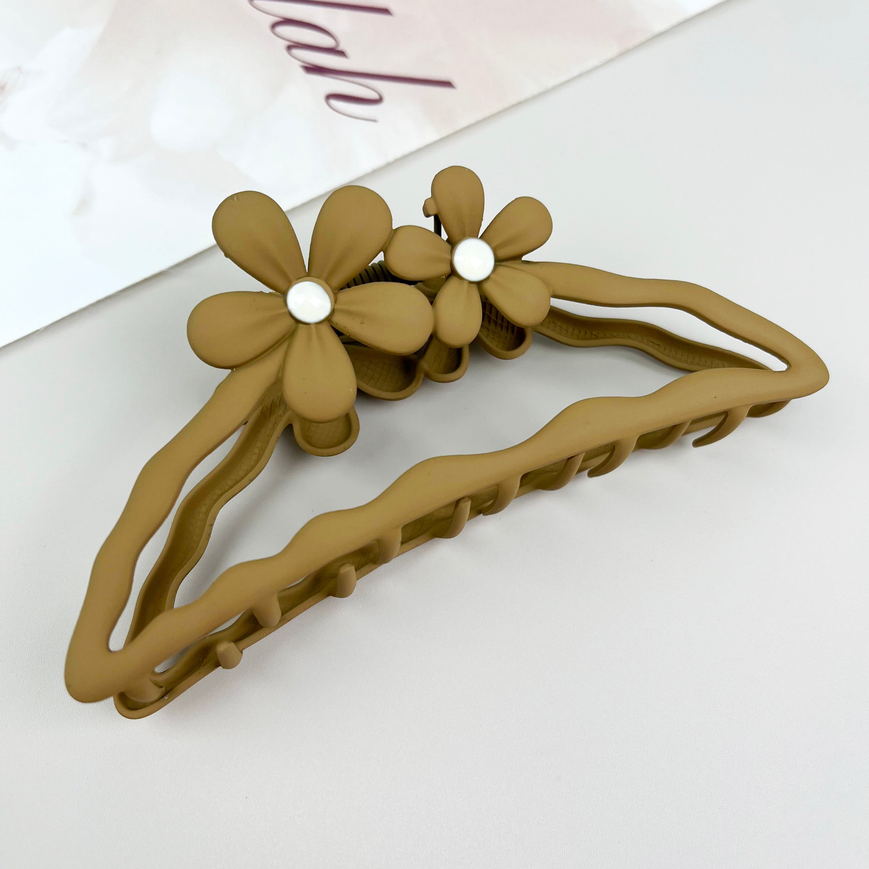 Semi-circle flower hair clips metal claw clip