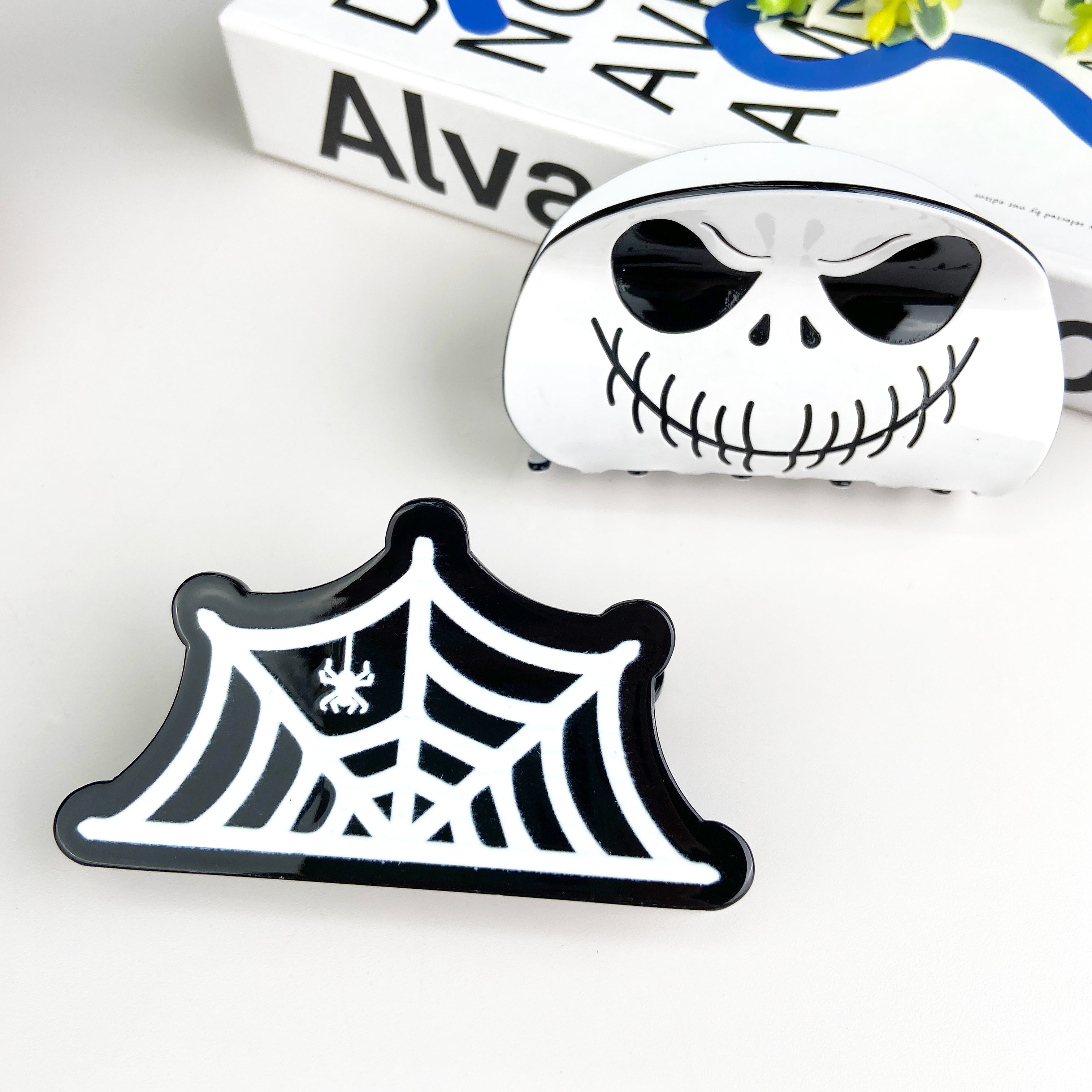 Halloween series ghost skull spider web hair clip