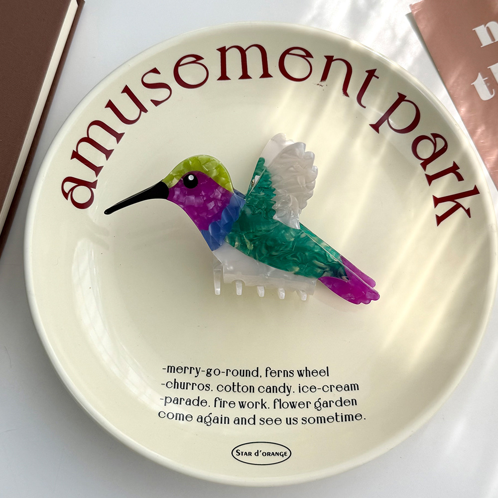 Hummingbird Hair Claw Clip, Elegant Acetate Bird Hair Clip