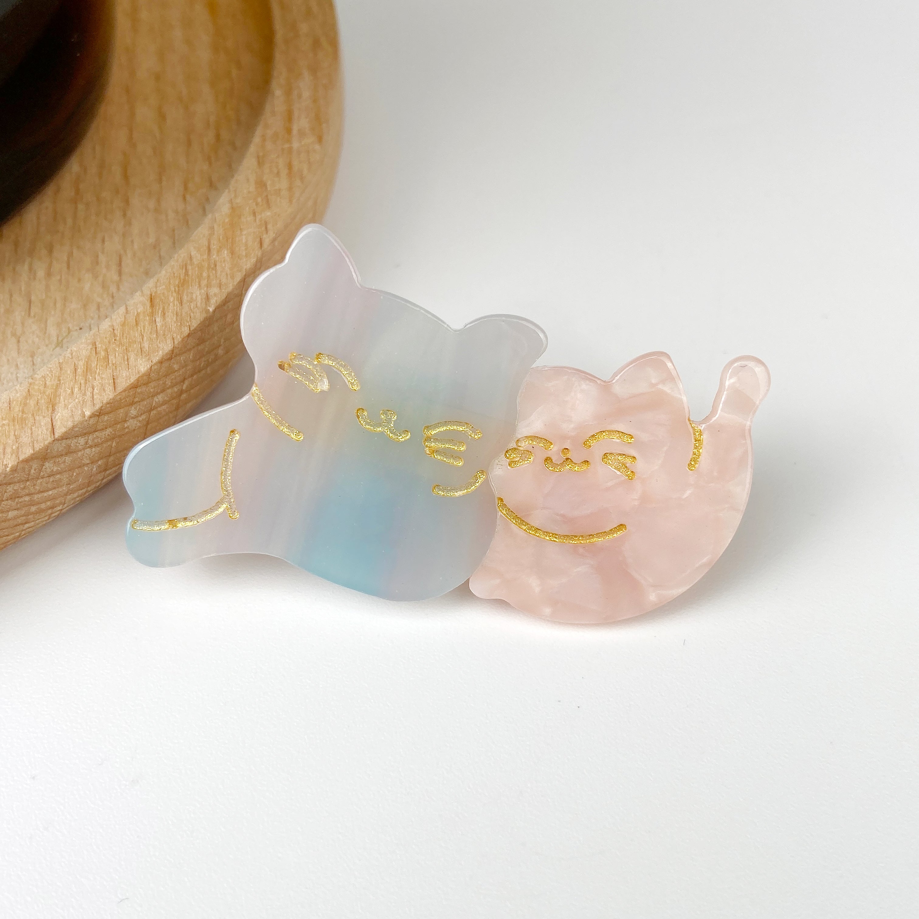 Acetate Cute Splicing Cat Hair Clip