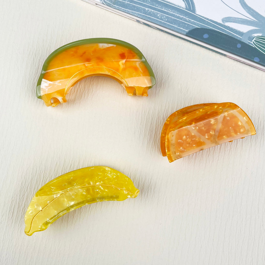 Acetate Orange Banana Hair Clip Fruit Series Claw Clips