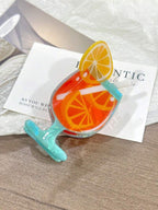 Cocktail Grip Summer Beach Lemon Large Head Shark Clip