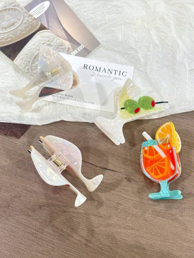 Cocktail Grip Summer Beach Lemon Large Head Shark Clip