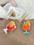 Cocktail Grip Summer Beach Lemon Large Head Shark Clip