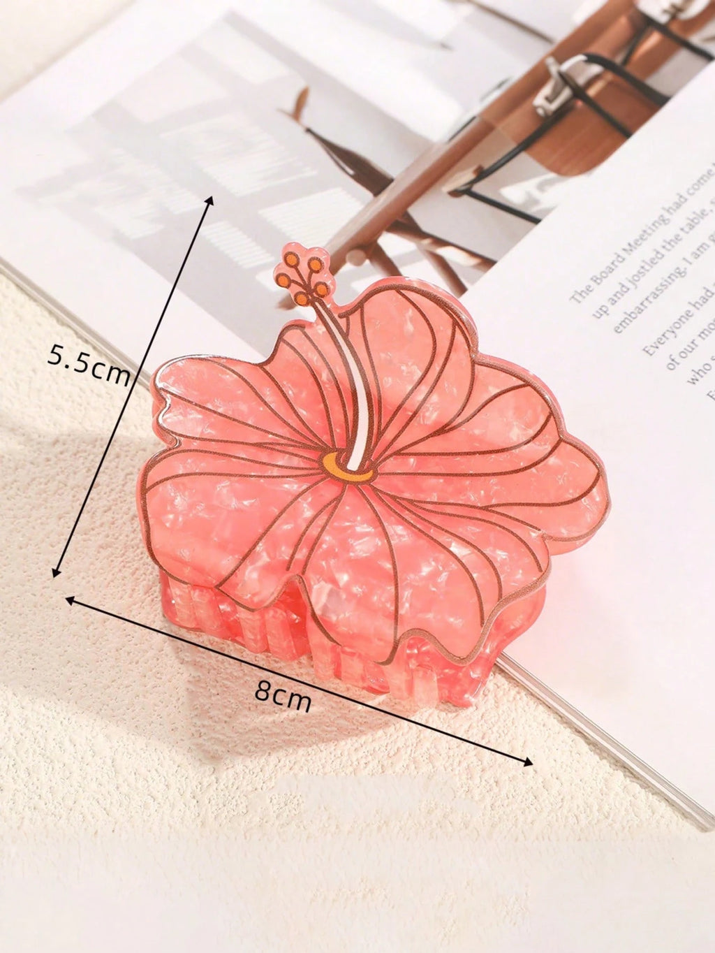 Flower Acetate Grip Updo Shark Clip
