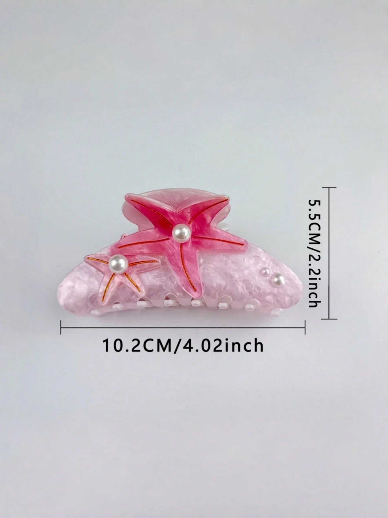 Starfish Hair Claw Inlaid Pearl Oversized Shark Clip