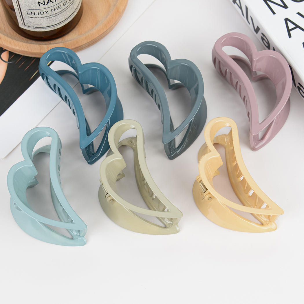 Solid Color Heart-Shaped Hair Clip