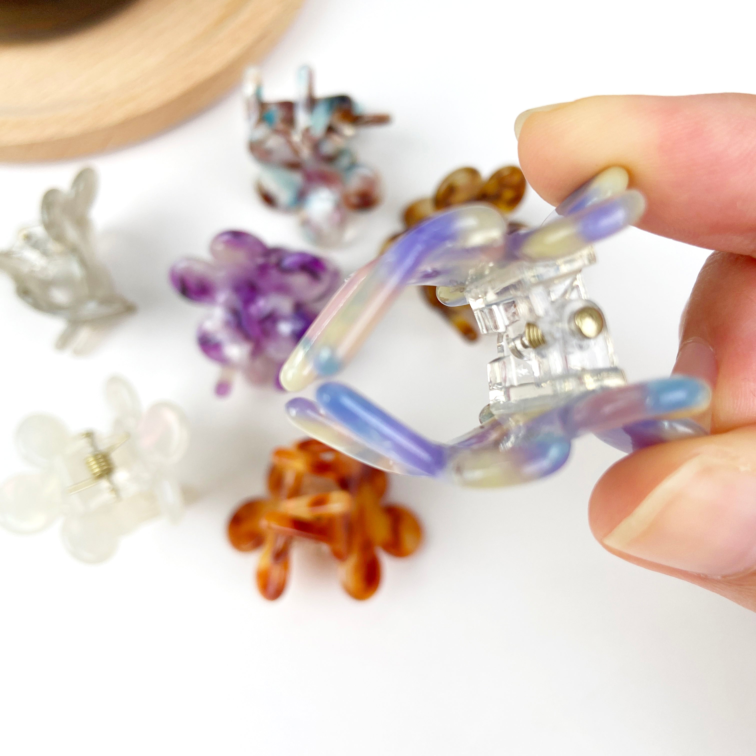 Acetates cute small flower hair clips bangs clip