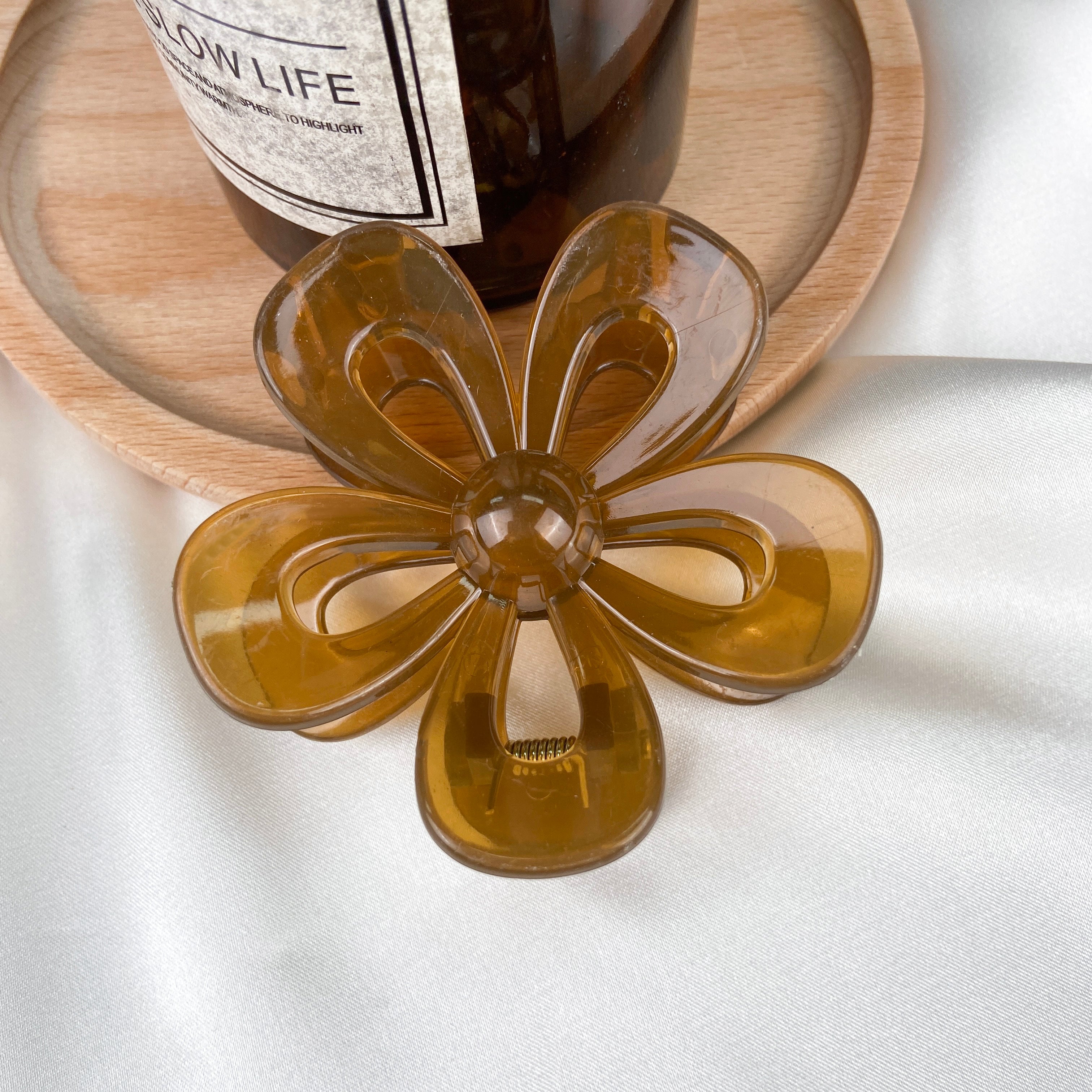 Jelly Flower Hair Clip Frosted Updo Shark Clip Hair