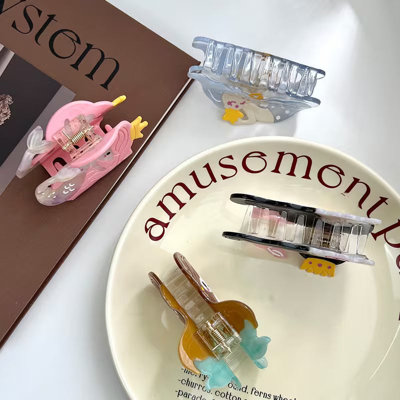 Mermaid Barrettes Half Scratch on the Back of the Head Shark Clip