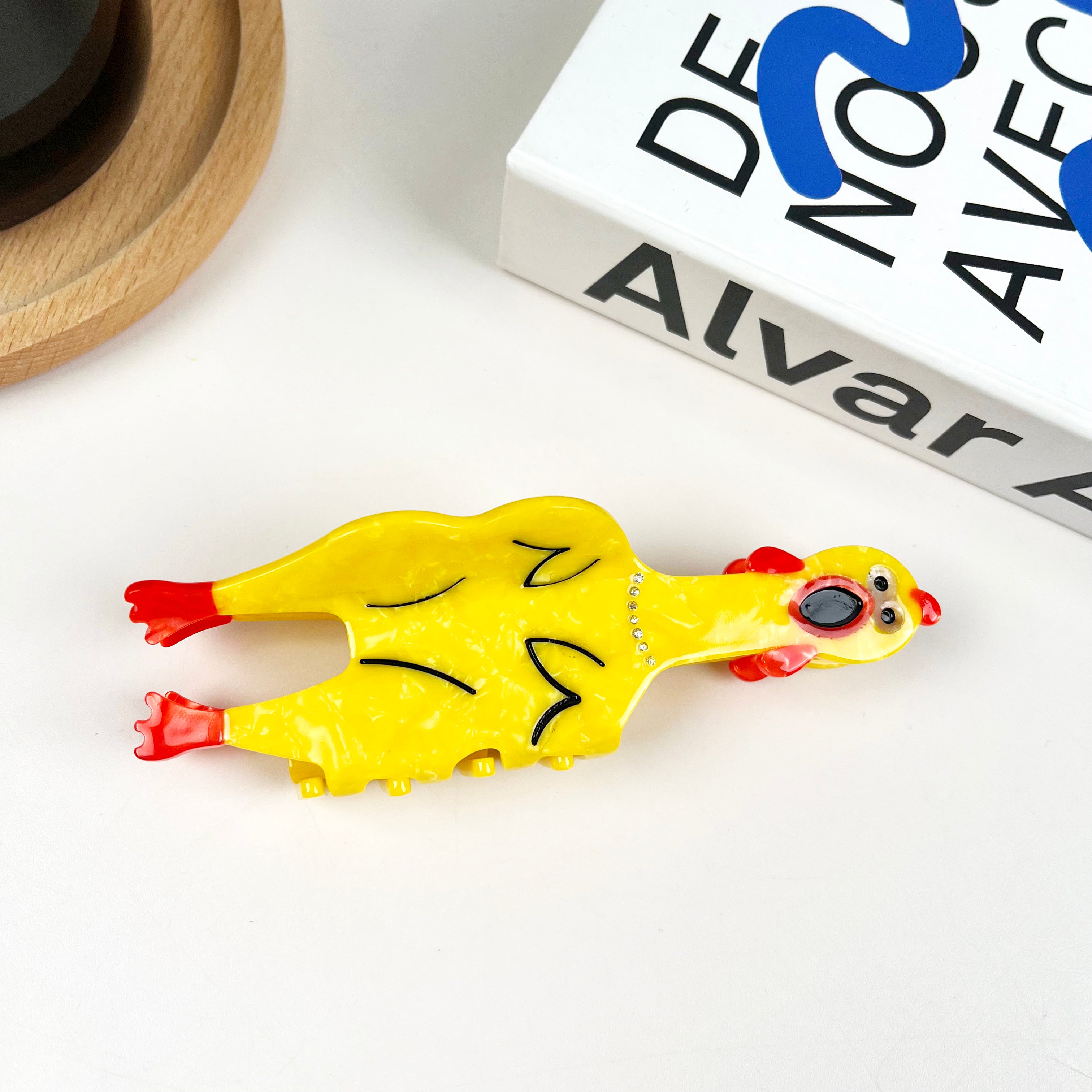 Acetate Screaming Chicken Hair Clip Funny Animal Claw Clips