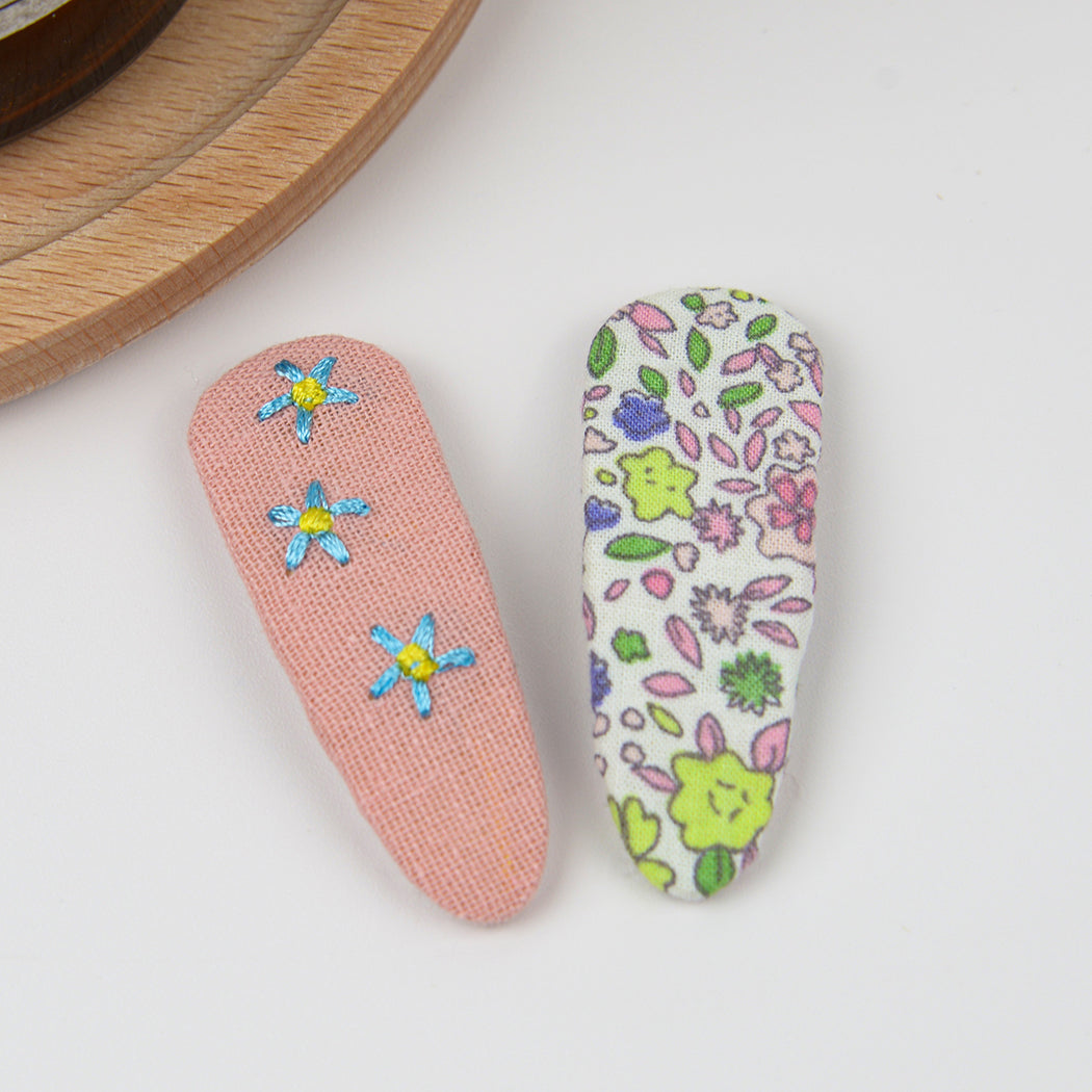 Floral BB Clip Embroidery Water Drop
