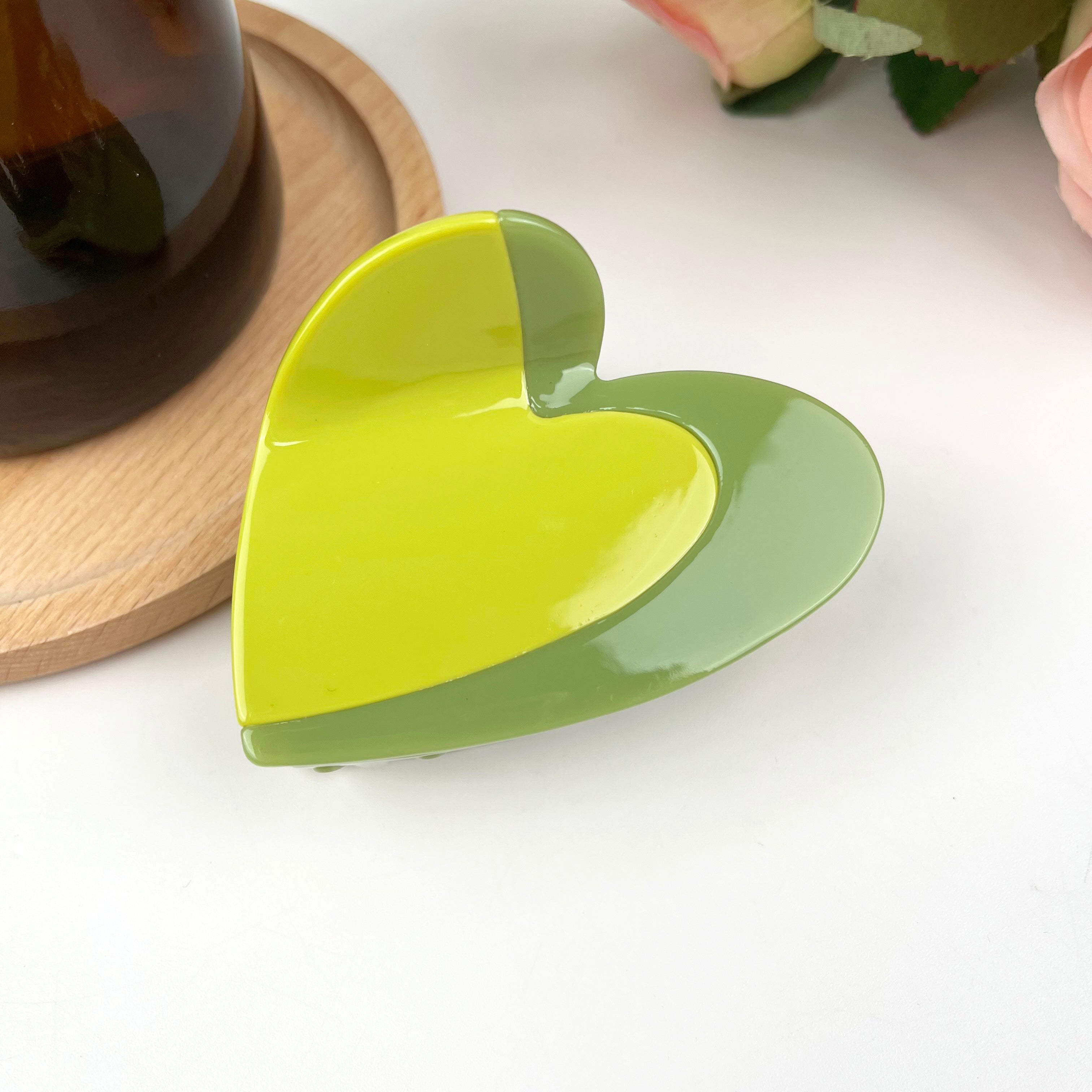 Acetate color splicing hair clip love claw clip