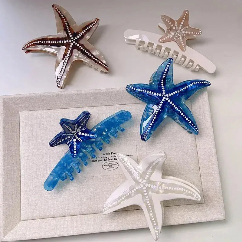 Starfish Barrettes Ocean Half Catch Shark Clip