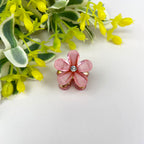 Small fresh metal flower small hair clip pearl rhinestone small clip
