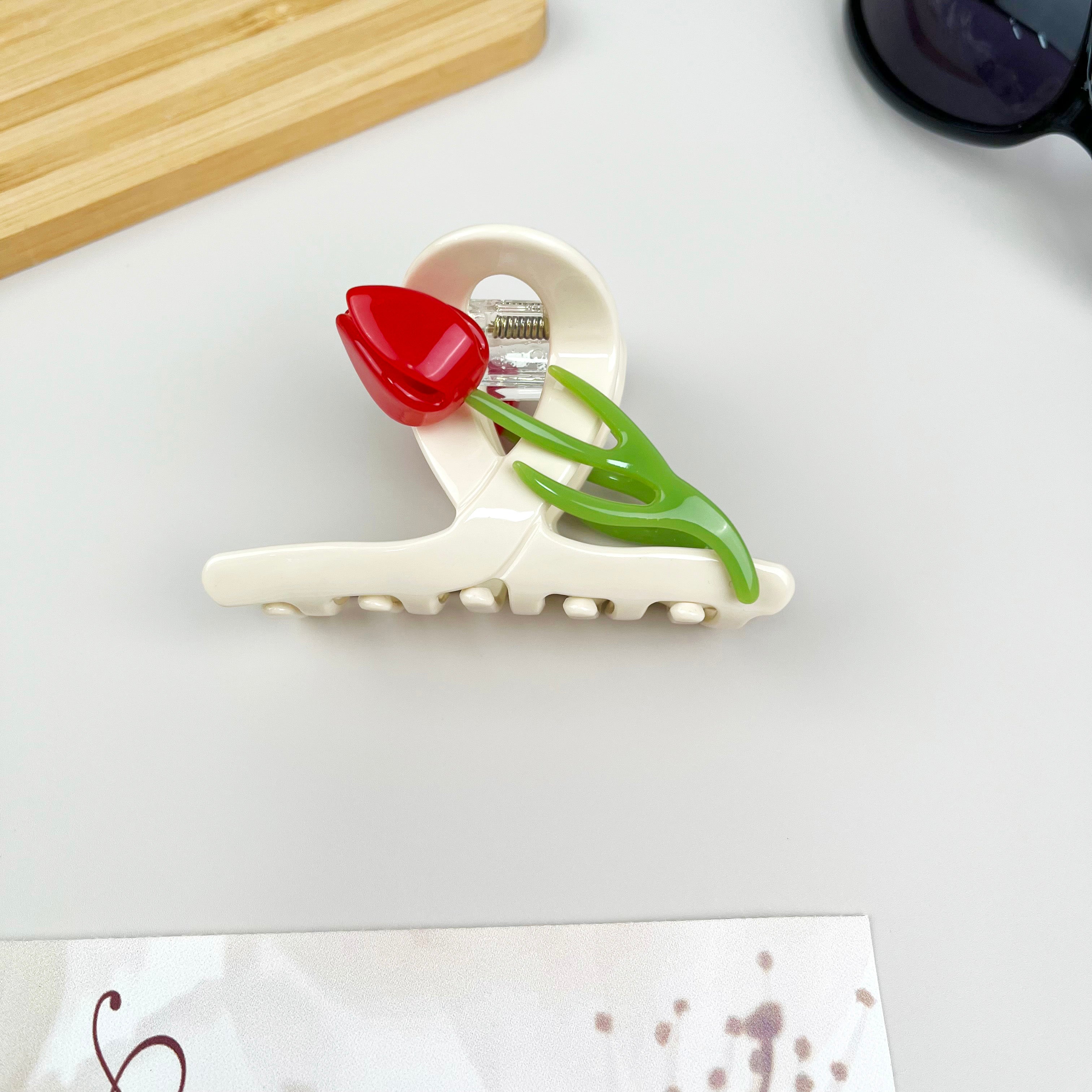 Acetate 3D tulip hair clips elegant claw clip