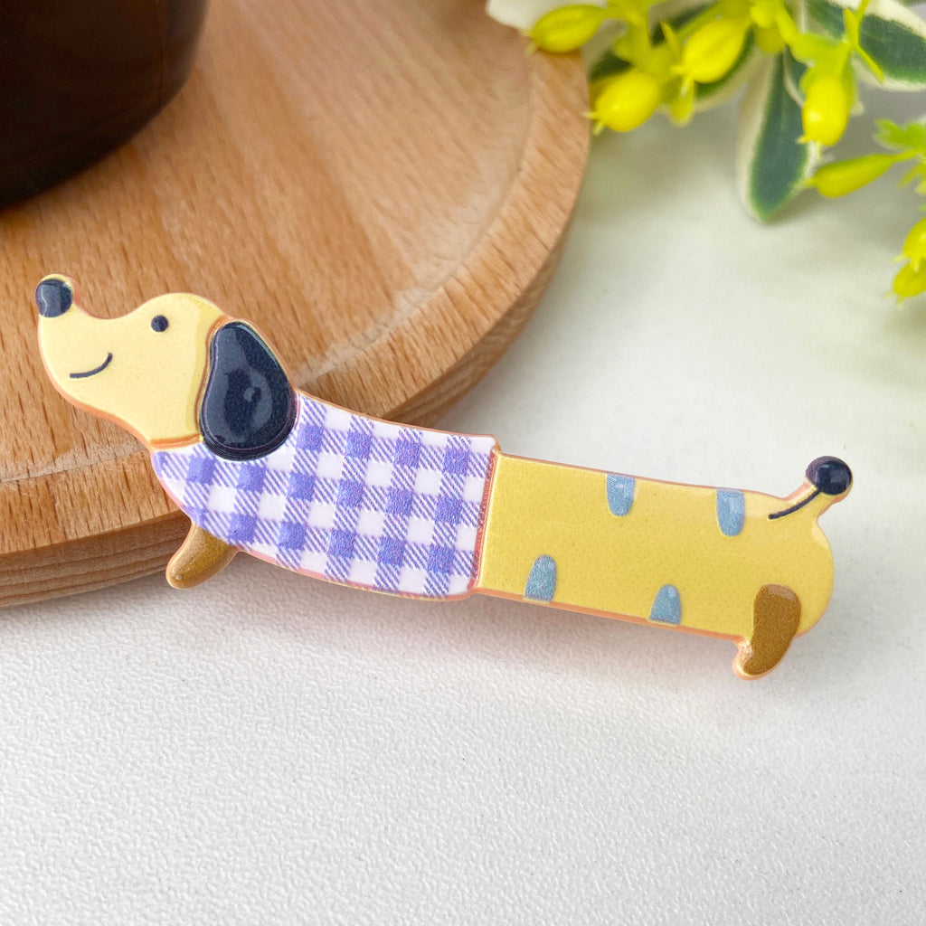 Cute Cartoon Colorful Dachshund Duckbill Clip