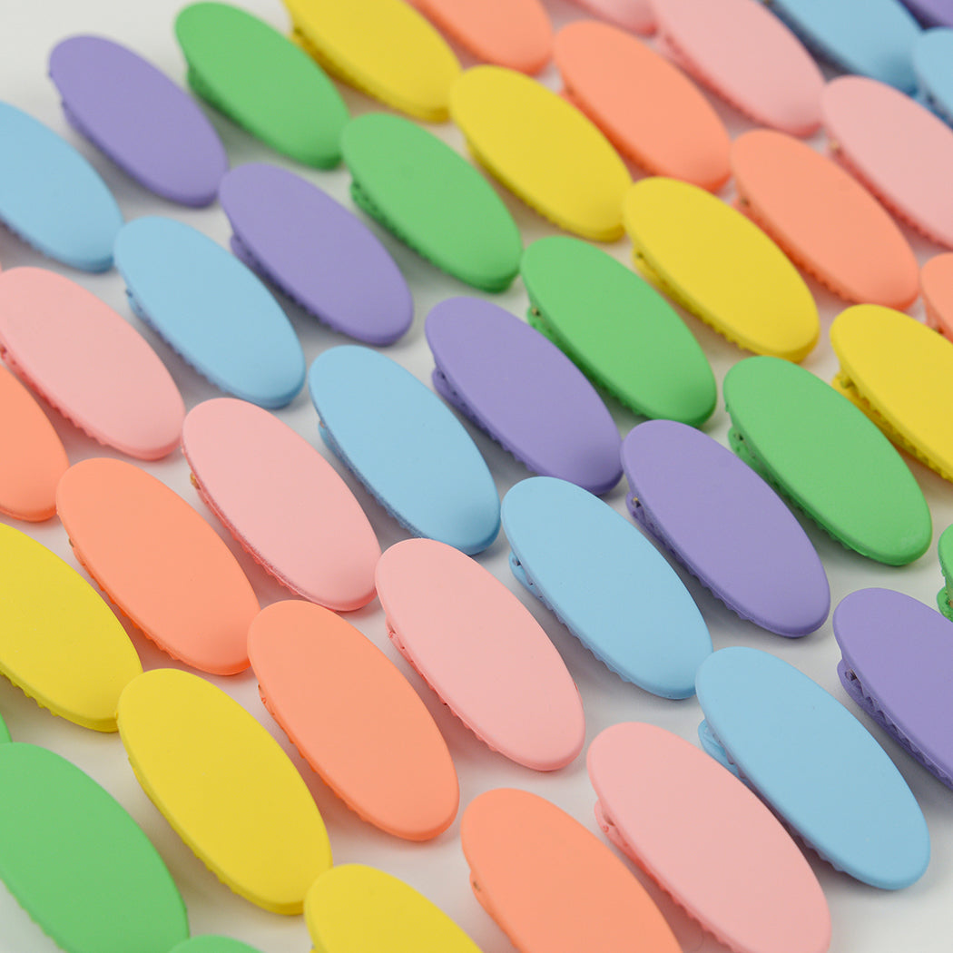 Oval Frosted Duckbill Clip Candy Color