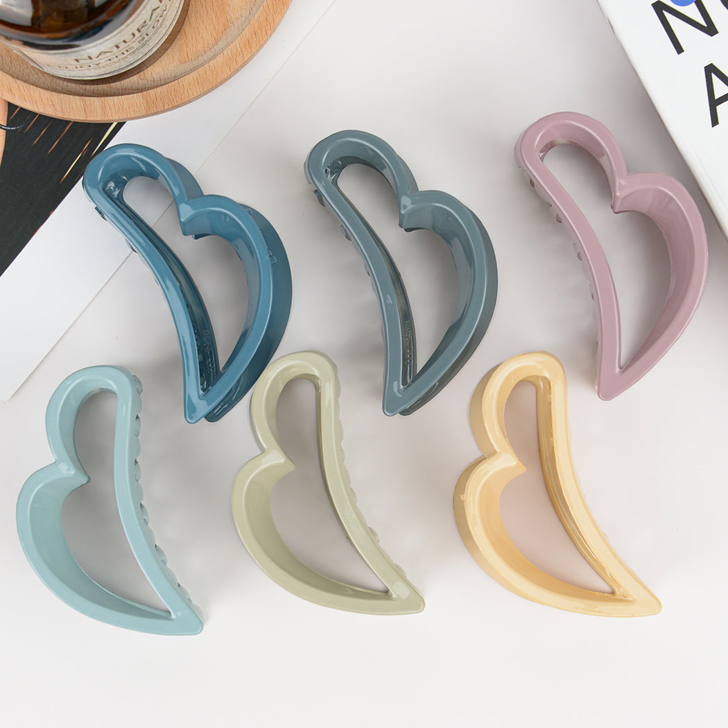 Solid Color Heart-Shaped Hair Clip