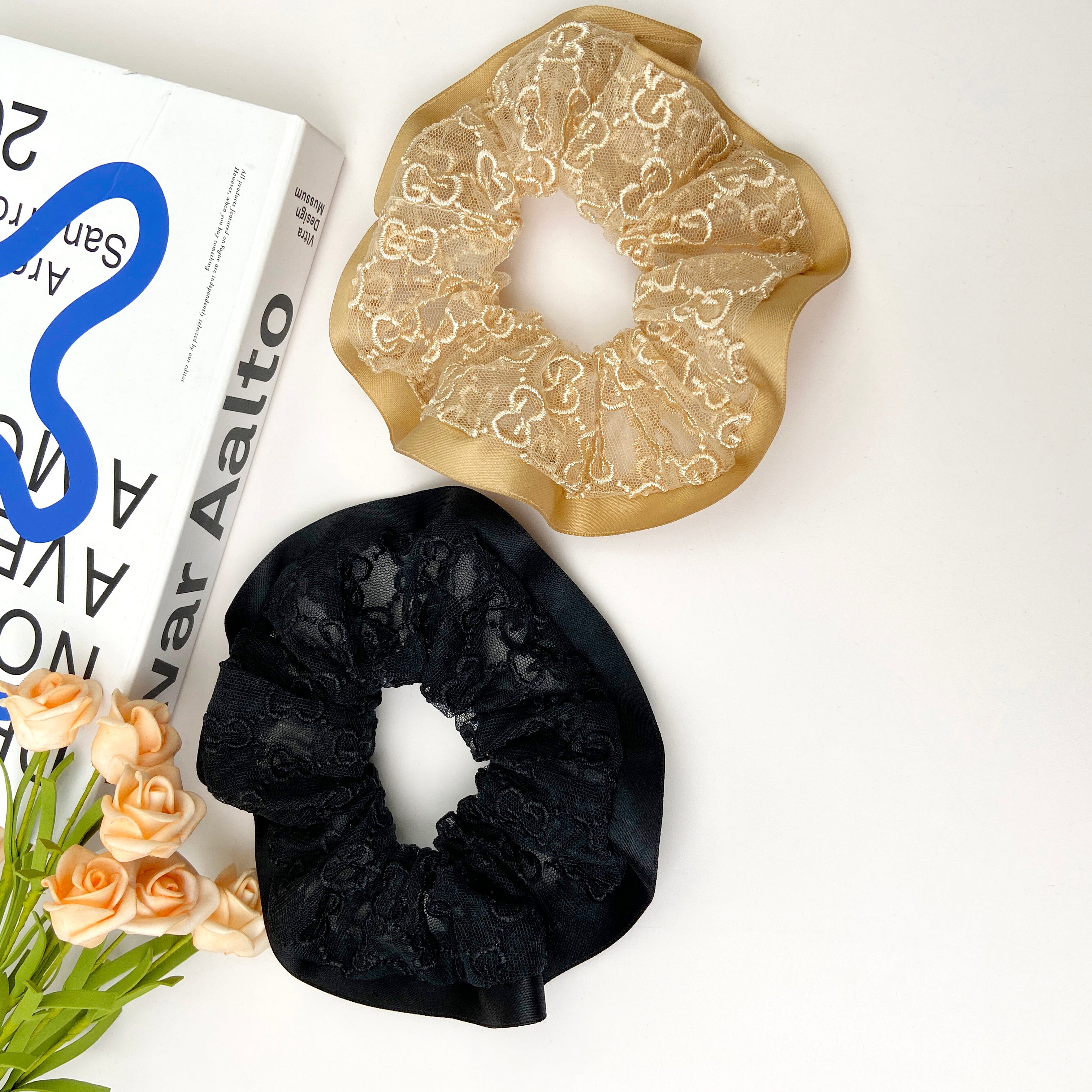 Simple Embroidery Mesh Hair Ring