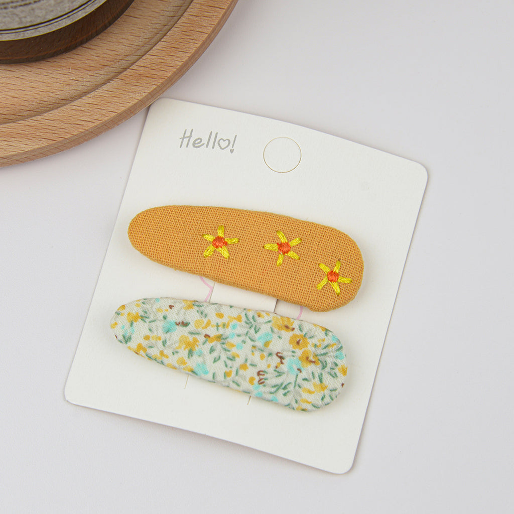 Floral BB Clip Embroidery Water Drop