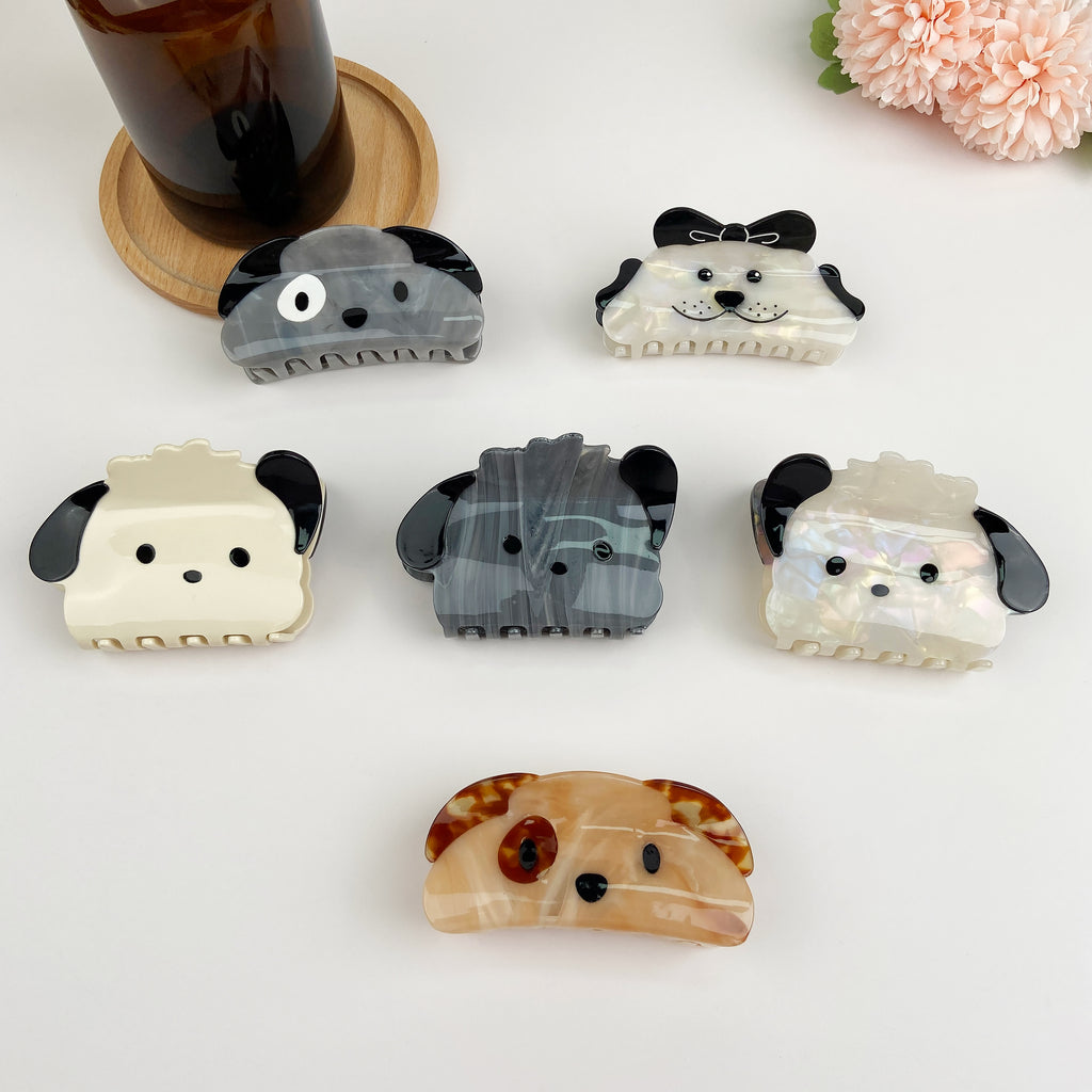 Acetate Cute Cartoon Dog Animal Hair Clips