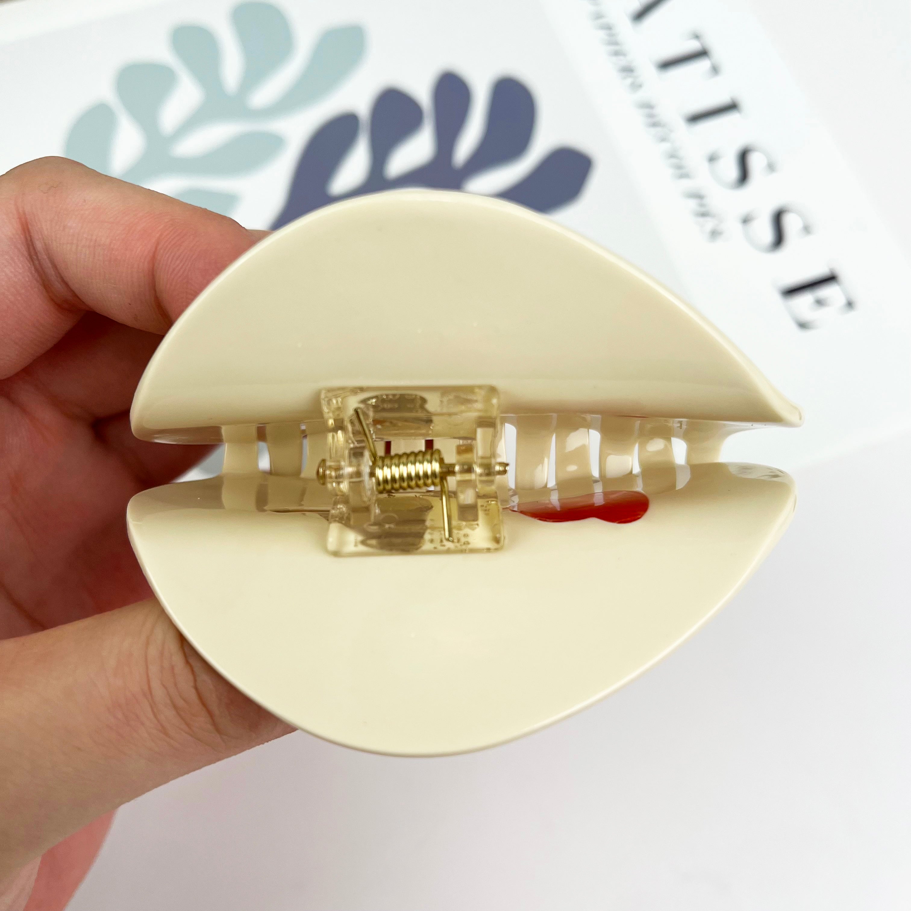 Rose hair clips elegant oval claw clip