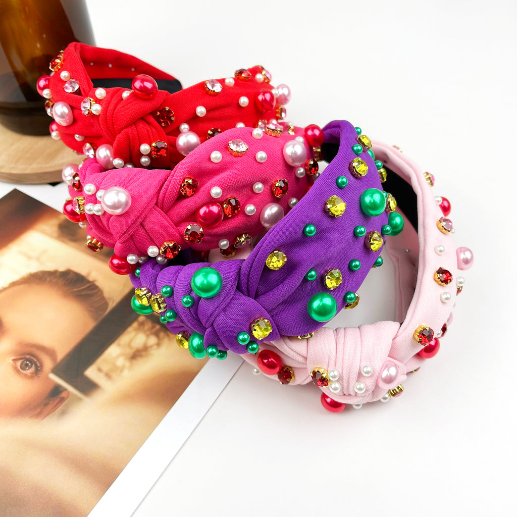 Valentine's day diamond-encrusted headband pearl headband