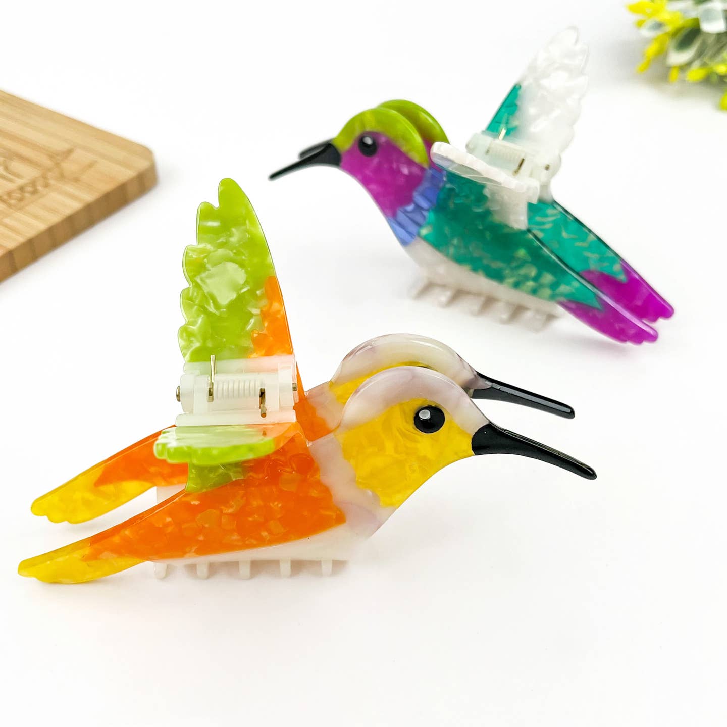 Hummingbird Hair Claw Clip, Elegant Acetate Bird Hair Clip