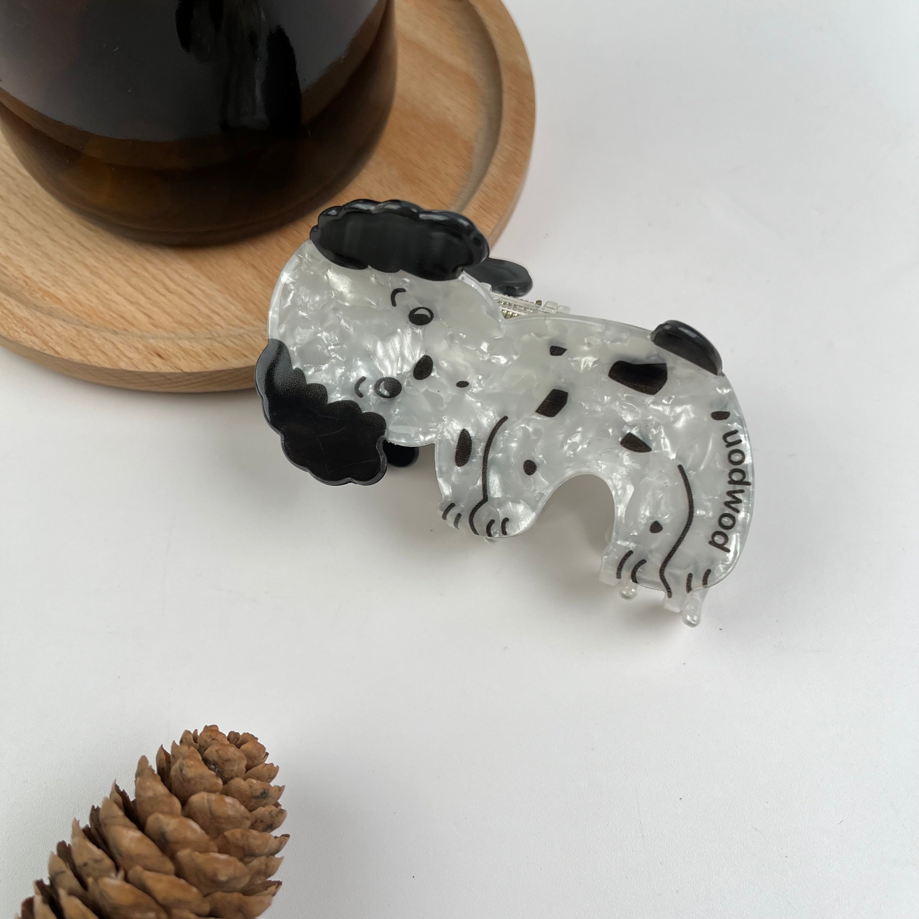 Cute spotted puppy cute hair claw clip