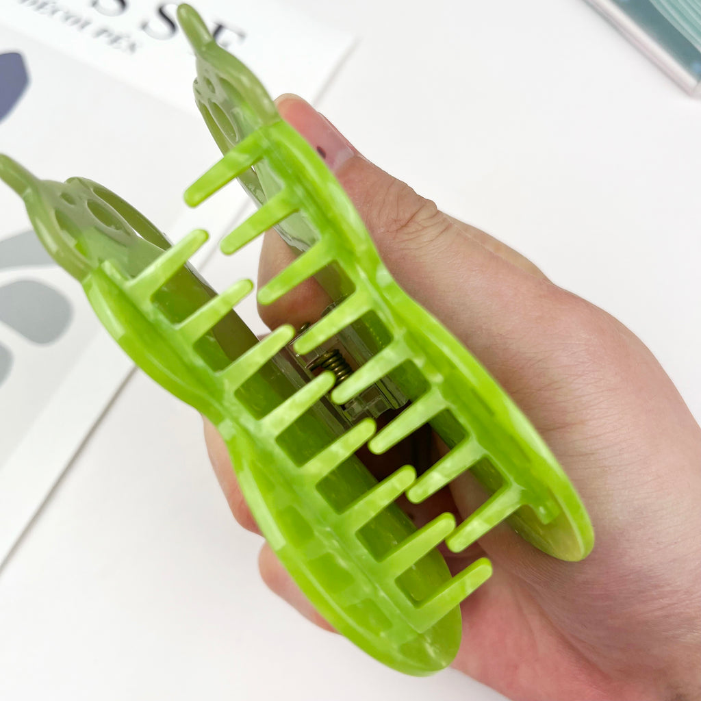 Green Gourd Acetate Hair Claw Clip
