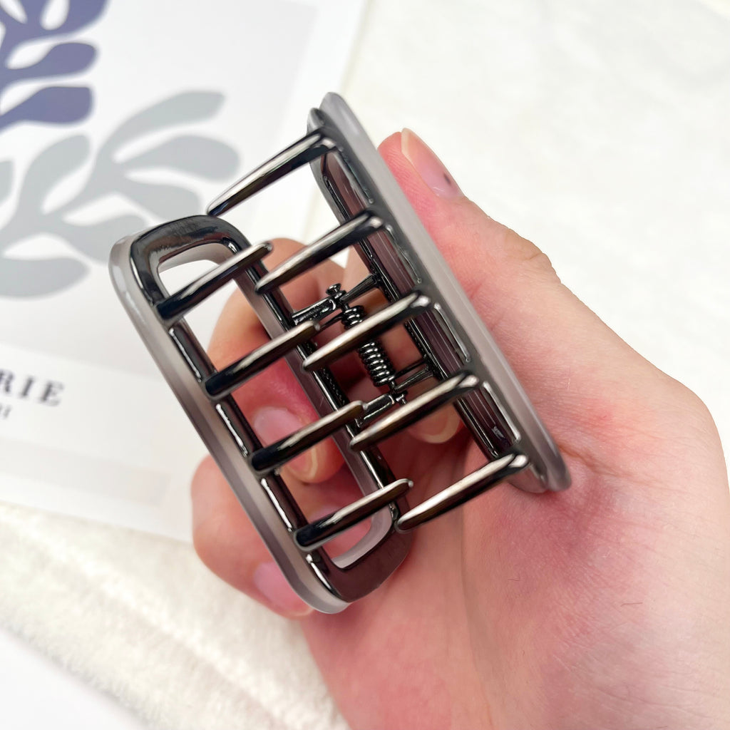 Square Acetate Metal Small Hair Claw Clip