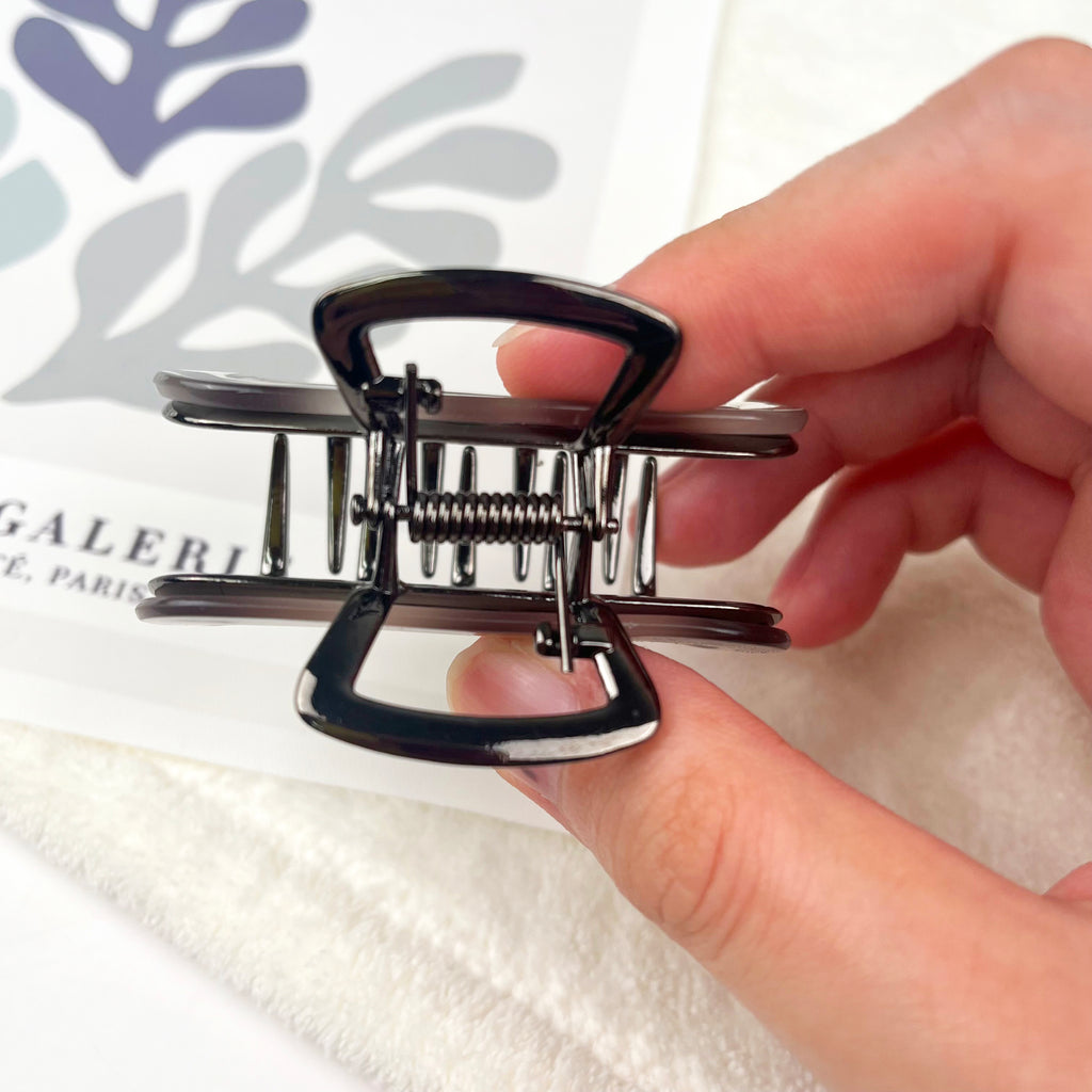 Square Acetate Metal Small Hair Claw Clip