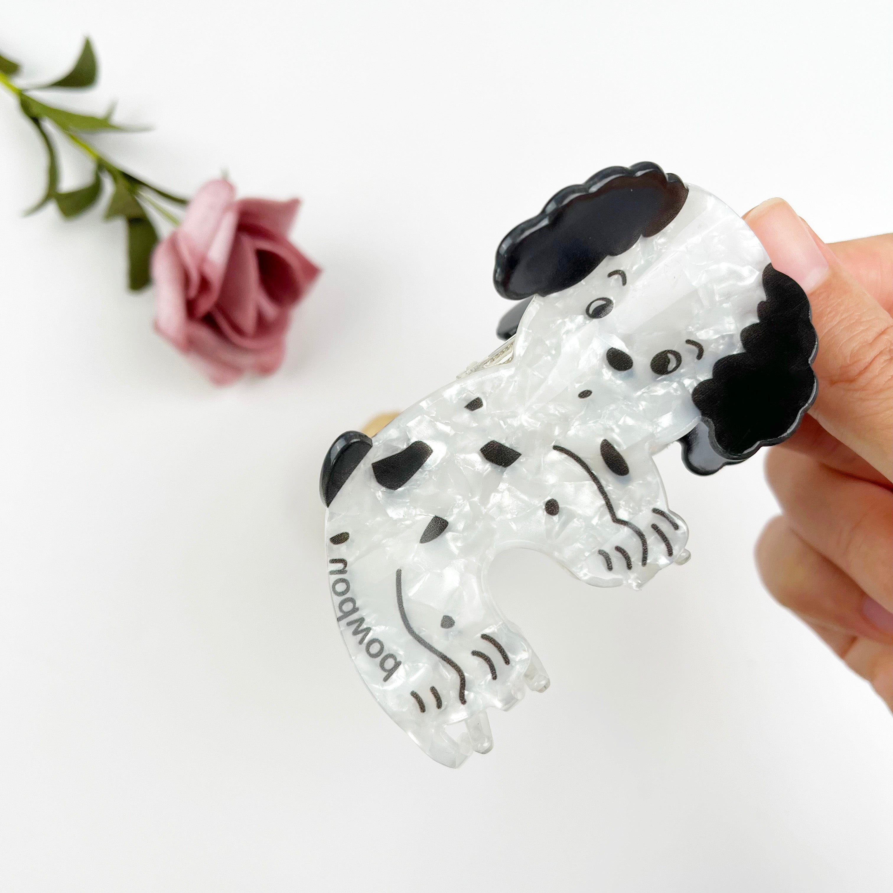 Cute spotted puppy cute hair claw clip