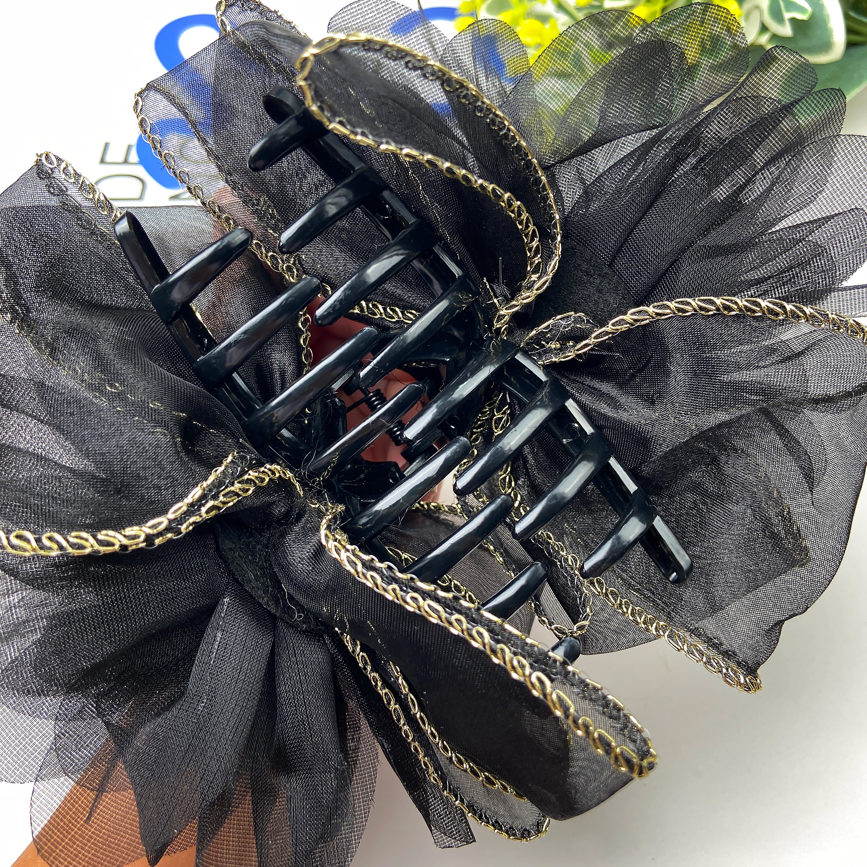 Cloud Sequin Seersucker Hair Clip