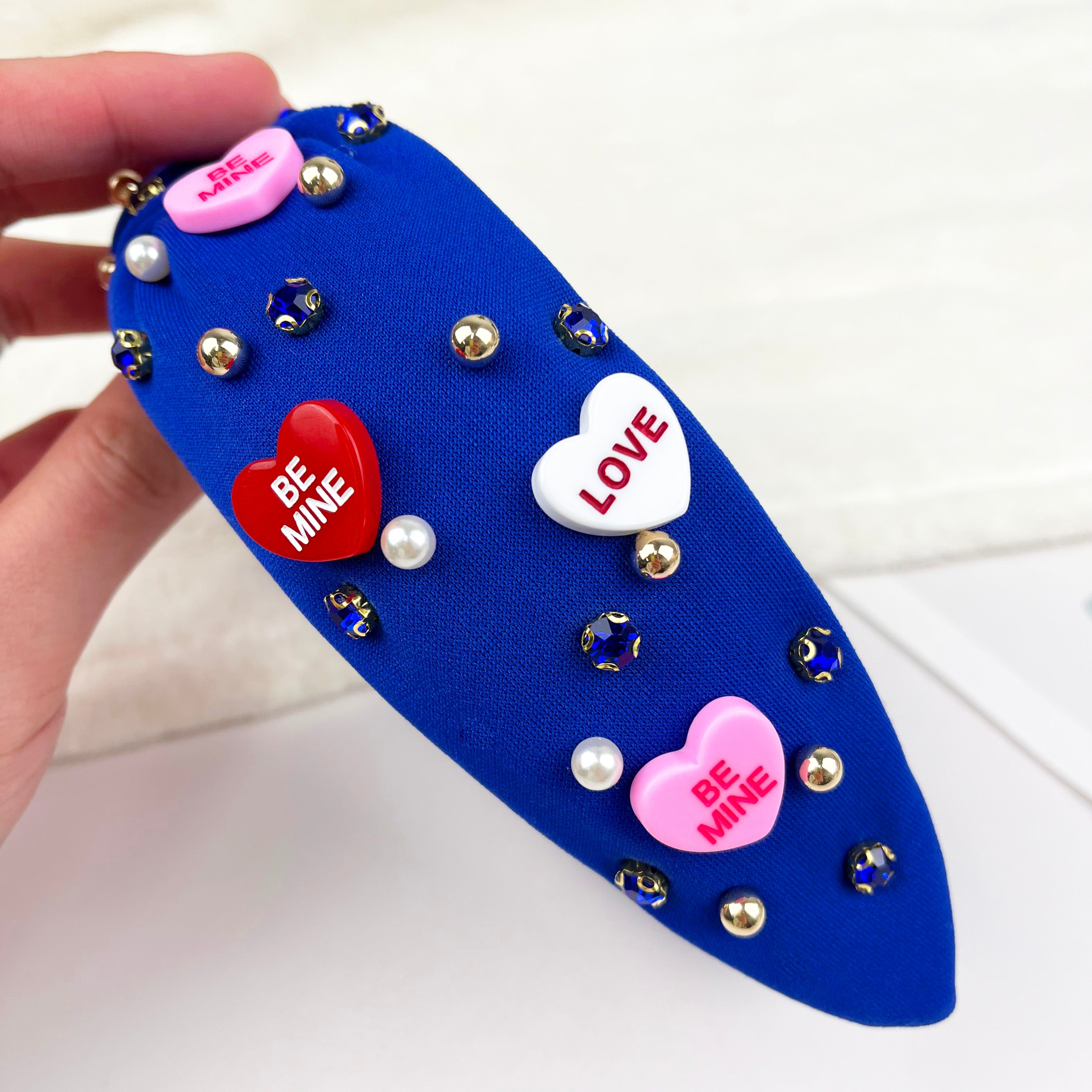 Rhinestones and pearl headband for Valentine's Day