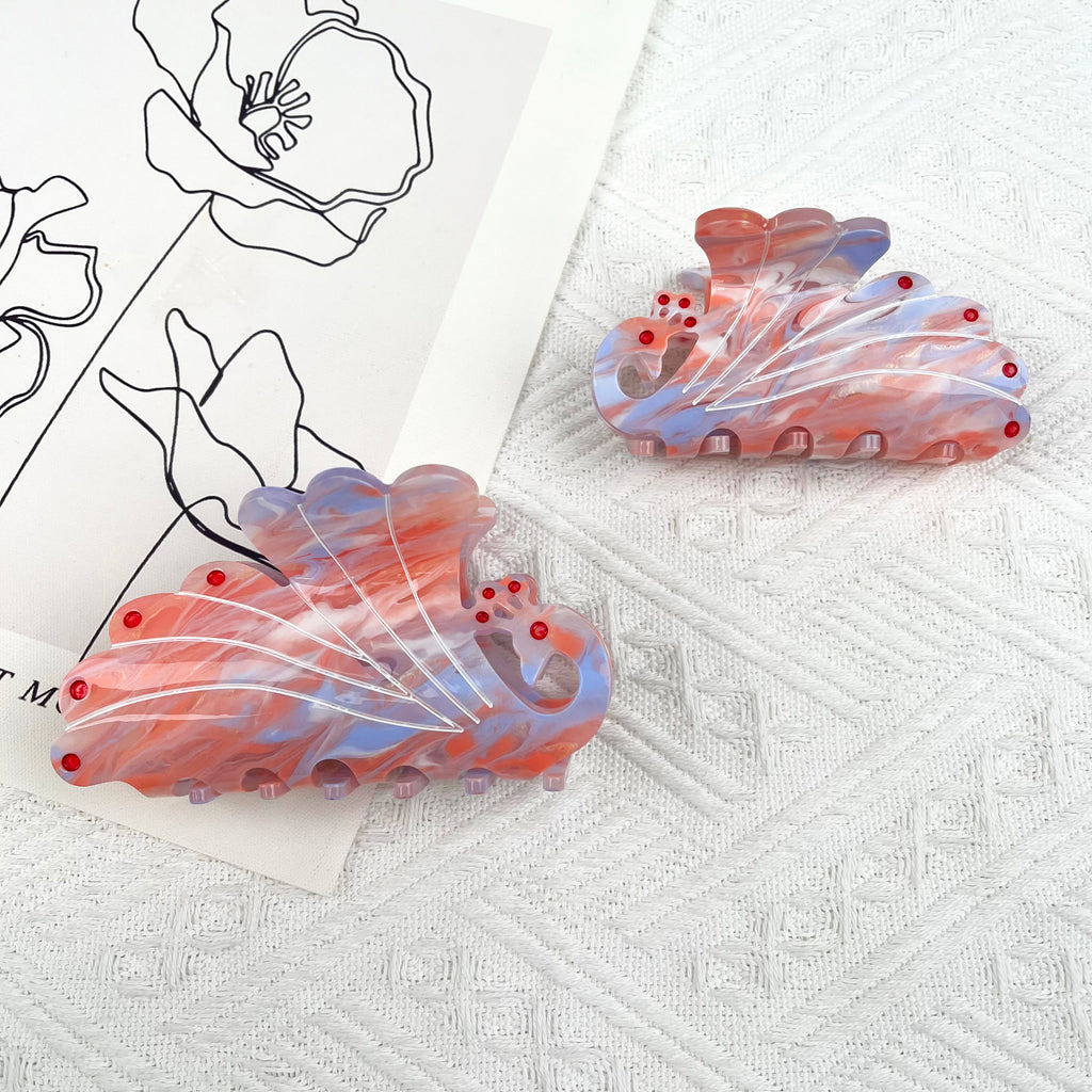 Large Peacock Hair Clips Animal Claw Clip Valentine's Day